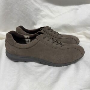 ECCO Womens Brown Nubuck Leather Lace Up Sneakers Walking Shoes EU 38 210203